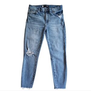 Kut From The Kloth Distressed Medium Washed High Rise Ankle Straight Leg Jeans 6